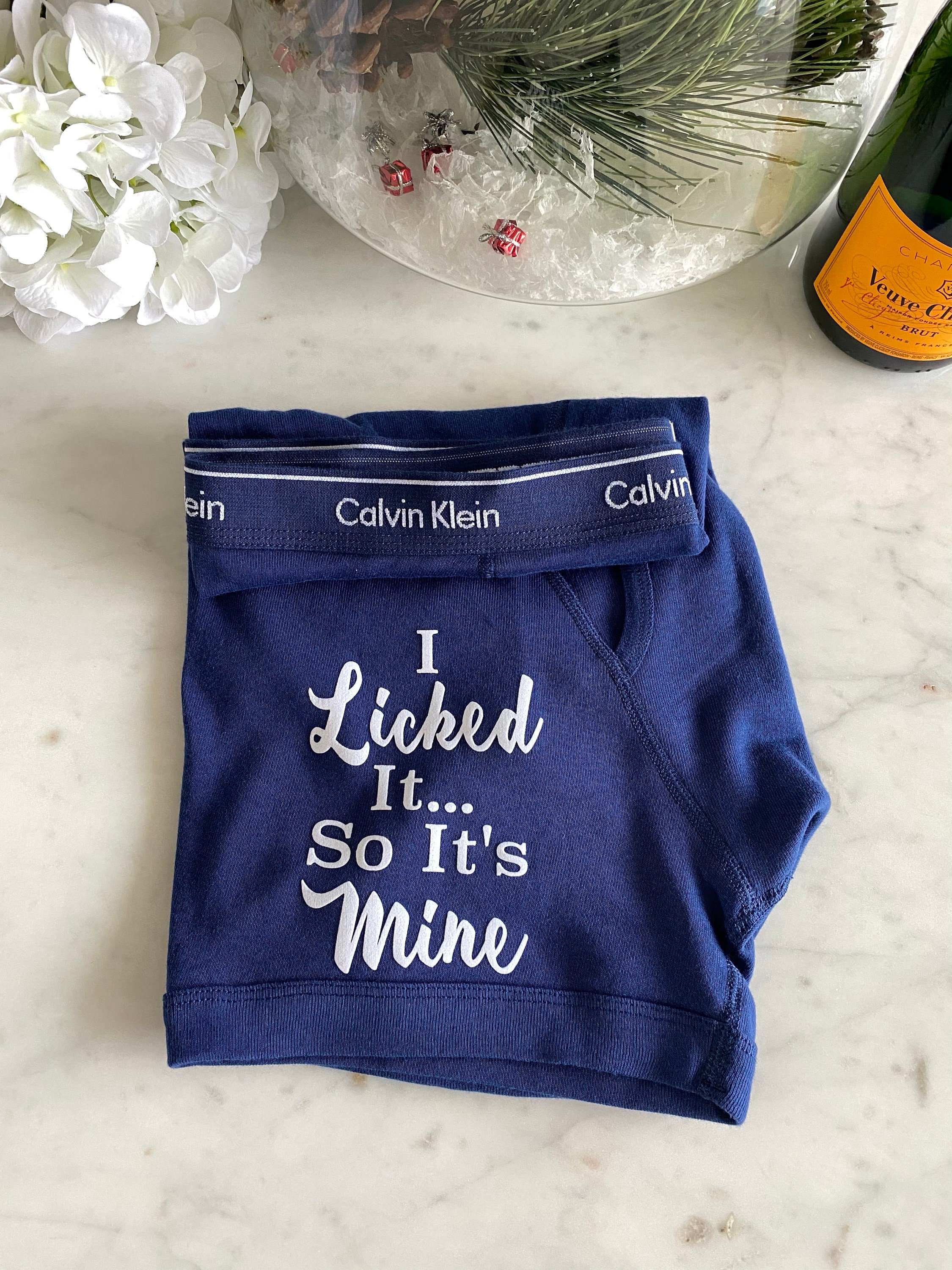 Custom Licked It So It's Mine - Black Boxer Brief Underwear