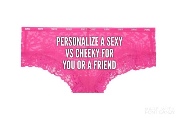 Victoria Secret Custom Pink Lace Panties * FAST SHIPPING * Bridal Shower, Bachelorette Party, Boudoir Shoot, Birthday Gift for Him