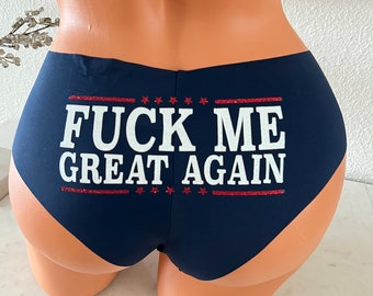 Fuck Me Great Again  * FAST SHIPPING * Victoria Secret No-Show Cheeky Personalized Underwear, Patriotic Panties