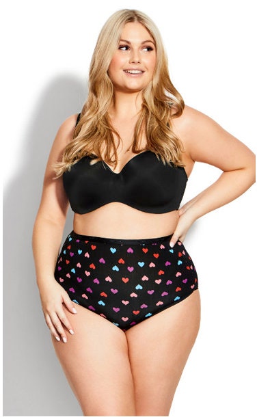 Personalize your own plus size Mini Hearts Cotton Full Brief