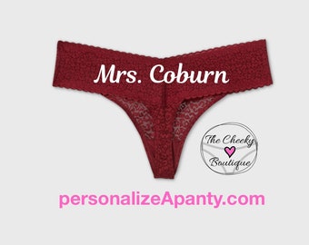 Future Mrs Plus Size Berry Red Allover Lace Thong | Plus Size Womens Underwear | * FAST SHIPPING * - Sizes X, XL, 2XL, 3XL and 4XL