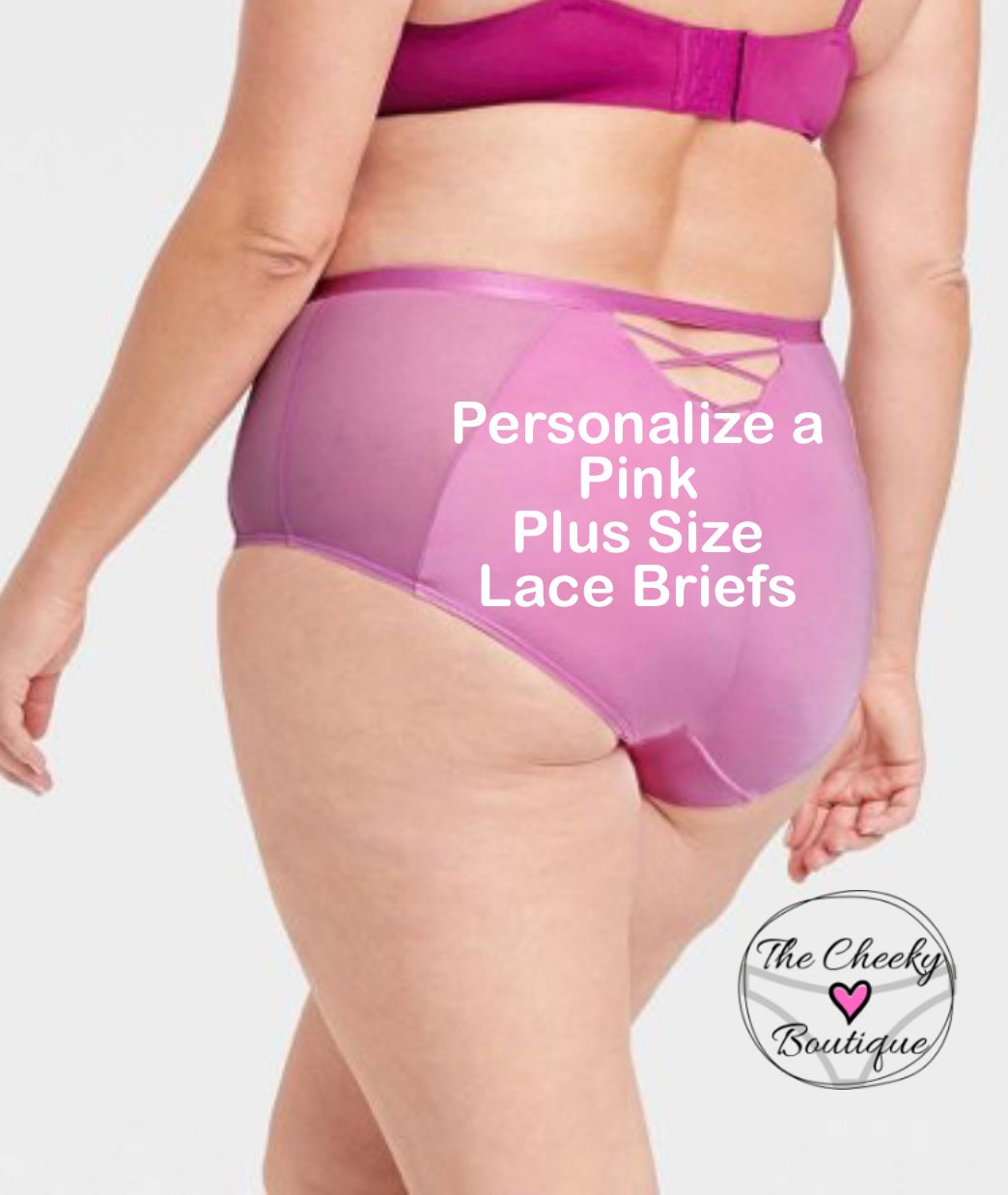 Personalized Plus Size Pink Underwear with your own words *Fast