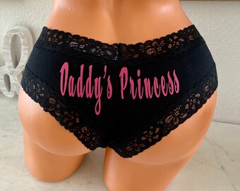 Daddy’s Princess | Victoria Secret Black Custom Underwear. Sexy Lingerie, Bride, Bachelorette, Birthday Girl * FAST SHIPPING *