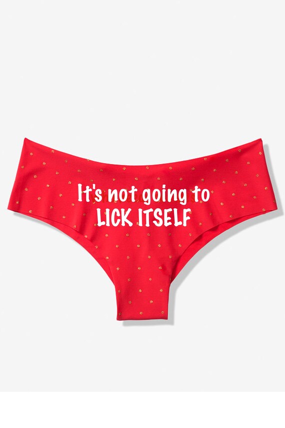 Victoria Secret it's not going to lick itself red cheeky panty *Fast Shipping* Holiday Gift, Fun Christmas, Stocking Stuffer, Adult Gift