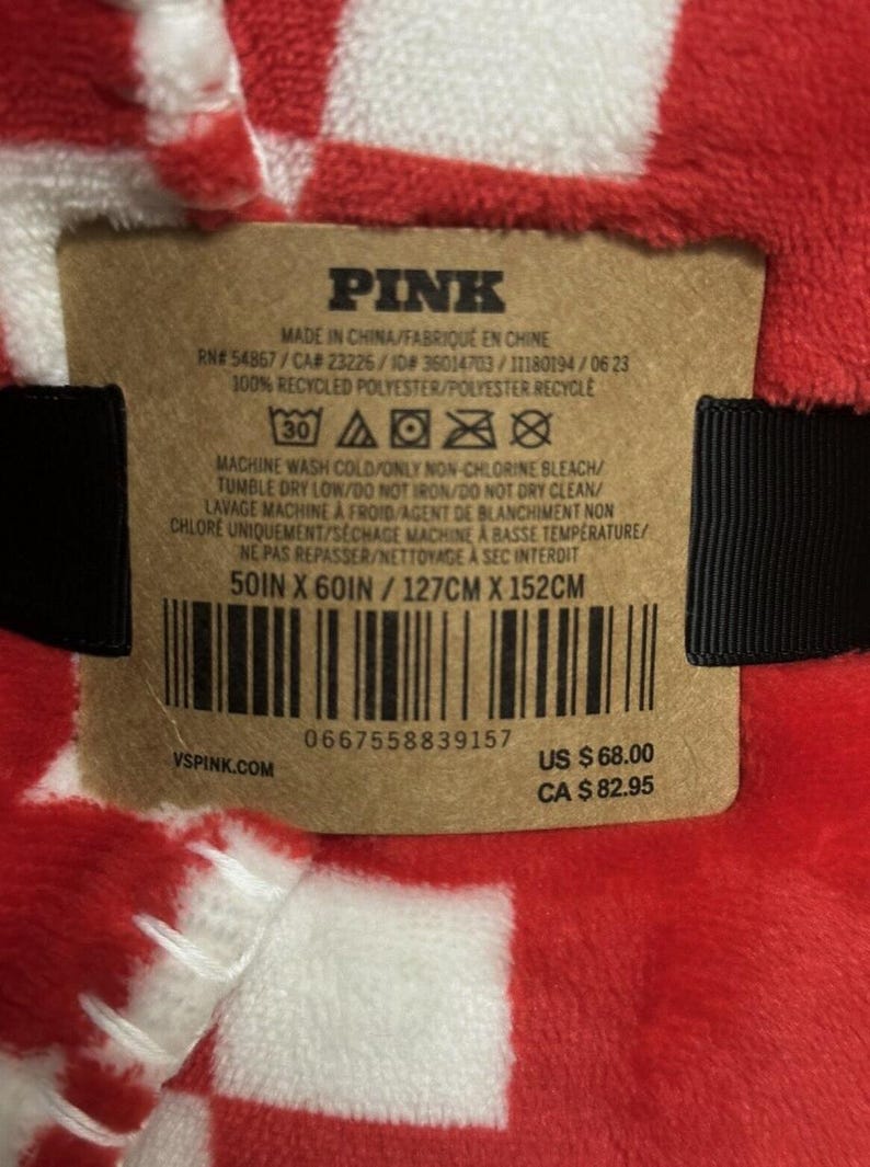 New Victorias Secret PINK Plush Sherpa Cozy Fleece Blanket Throw