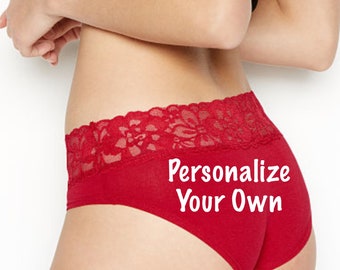 Personalize Your Own red Victoria Secret Panty * FAST SHIPPING * Christmas Gift | Stocking Stuffer Idea | Sexy Lingerie