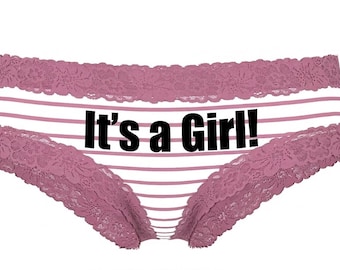 Personalized Victoria’s Secret Gender Reveal Panties - Custom "It’s a Girl" Lingerie