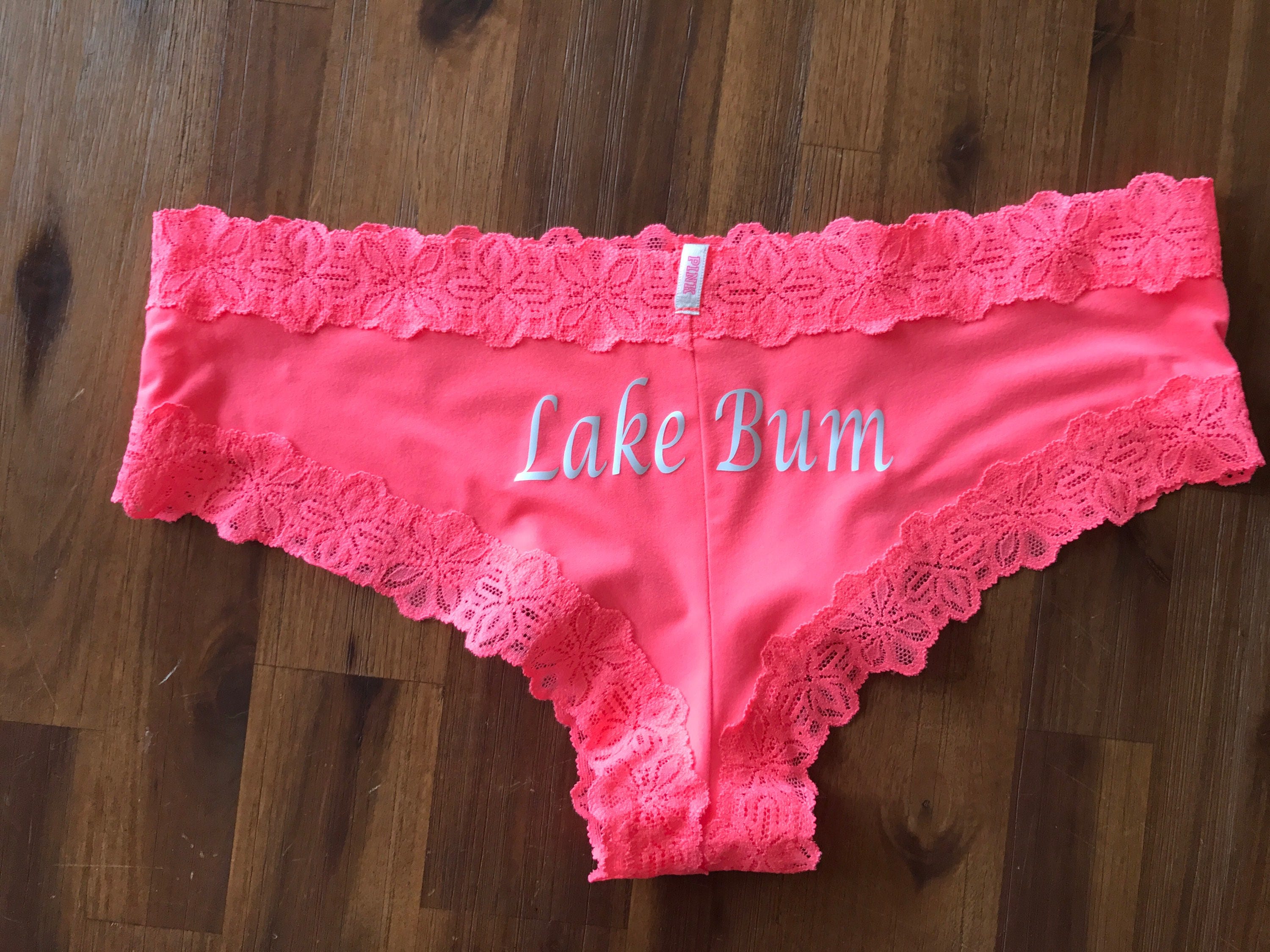 Victoria Secret Custom Hot Coral Panties * FAST SHIPPING * Bachelorette,  Birthday Girl, Boudoir Shoot, Bride to Be, Bridal Shower Gift