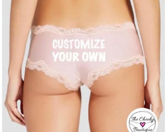 Customize Your Own Light Pink Panties, FAST SHIPPING, Wedding Panties, Birthday Panties, Personalized Panties