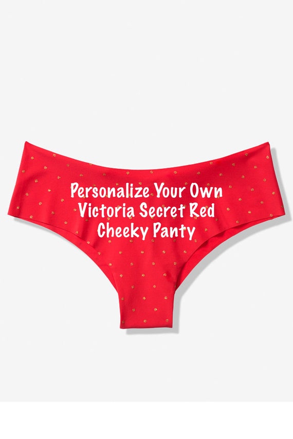 Victoria Secret Personalize your own red cheeky panty *Fast Shipping* Holiday Gift, Fun Christmas, Stocking Stuffer, Adult Gift