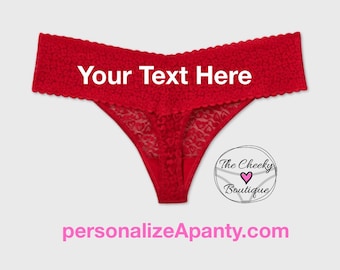 Personalize a Plus Size Red Thong * FAST SHIPPING * - Sizes X, XL, 2XL, 3XL and 4XL Christmas Underwear, Stocking Stuffer