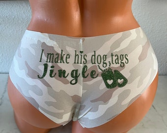 I make his dog tags jingle Victoria Secret Cheeky Winter White Camo Underwear * FAST SHIPPING * - Military Underwear