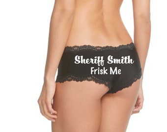 Personalized Frisk Me Black Cheeky Panties * FAST SHIPPING * Plus Size Options, Bachelorette, Birthday Girl, Anniversary, Bridal Shower Gift