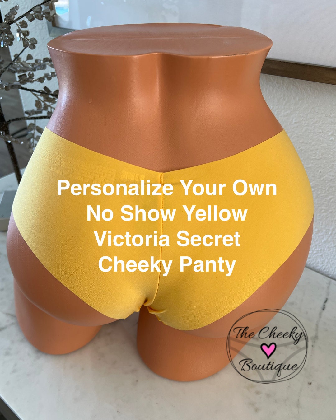 Personalize a Victoria Secret No-Show Cheeky Yellow Panty ** FAST