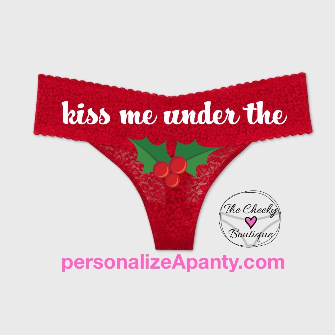 Buy Kiss Me Under the Holly Plus Size Red Thong Christmas