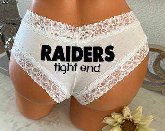 Tight End white Victoria Secret All Cotton Cheeky Panty * FAST SHIPPING * Football Panties | Holiday Gift | Stocking Stuffer Idea