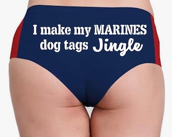 Custom Panties, Dress Blues I make his dog tags jingle - FAST SHIPPING