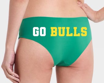 Personalized Green Cheeky Underwear: Go Bulls Game Day Fan Gift