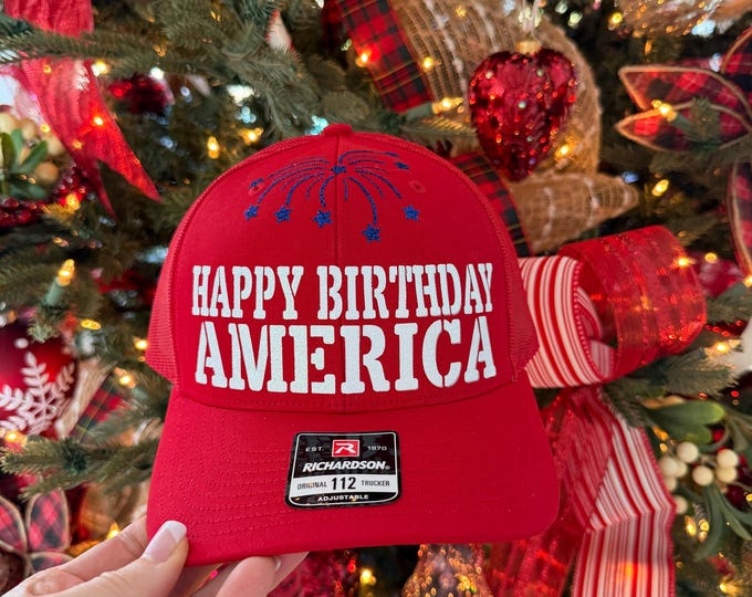 Featured listing image: Personalized Red Trucker Hat, Richardson 112, MAGA