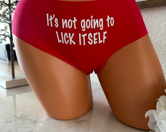 It's not going to lick itself Victorias Secret red cheeky panty *Fast Shipping* Holiday Gift, Fun Christmas, Stocking Stuffer, Adult Gift