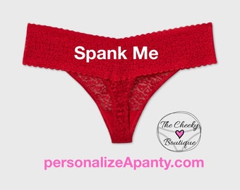 Spank Me Plus Size Red Thong | Christmas Underwear | * FAST SHIPPING * - Sizes X, XL, 2XL, 3XL and 4XL | Stocking Stuffer | Naughty Panties