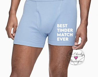 Best Tinder Match Ever Blue Calvin Klein Boxer Brief, Fast Shipping, Birthday Gift, Cotton Anniversary, Personalized Underwear, Etsy Sale