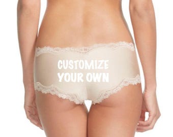 Personalized Birthday Party Gift, Ivory Panties, FAST SHIPPING, Customize for you or a friend