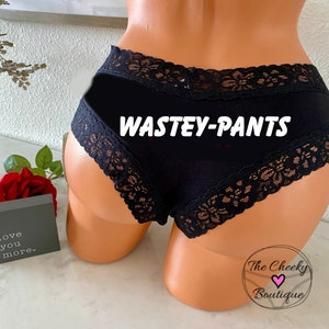 Wastey Pants Authentic Victoria Secret Black all cotton underwear * FAST SHIPPING *
