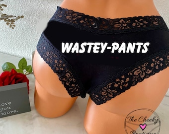 Wastey Pants Authentic Victoria Secret Black all cotton underwear * FAST SHIPPING *