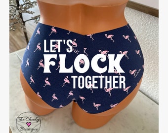 Let's Flock Together Flamingo authentic Victoria Secret No Show Cheekster Panty *FAST SHIPPING* Personalized Panties