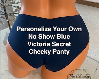 Personalize a Victoria Secret No-Show Cheeky Navy Blue Panty ** FAST SHIPPING **  Bride, Birthday, Bachelorette, Boudoir Shoot, Holiday