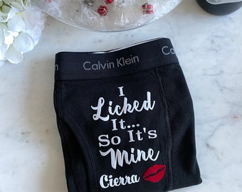 I licked it so it's mine Calvin Klein Black Boxer Briefs. Fast Shipping.  Cotton Anniversary. Birthday Underwear.  Sale