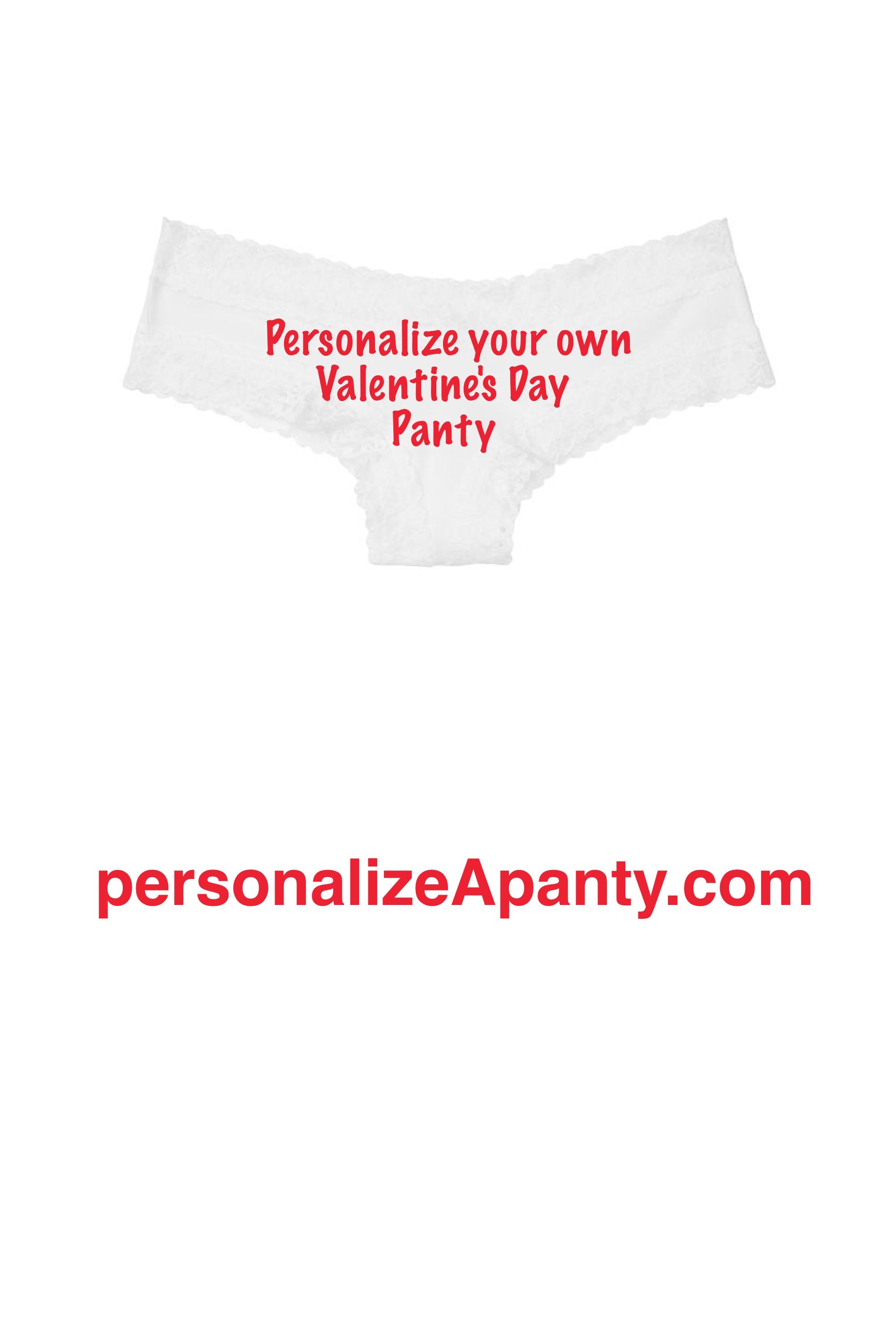 Personalize Your Own Valentine's Day white Victoria's Secret cheeky panty *  FAST SHIPPING*