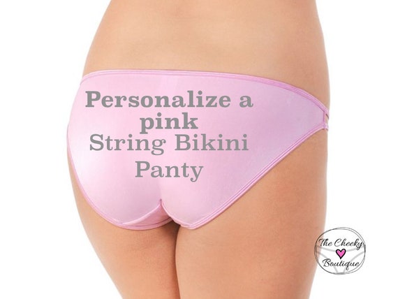 Personalize a Pink Women's Vanity Fair String Bikini Panty FAST SHIPPING -   Canada