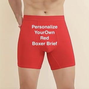 Boxer rossi personalizzati con le tue parole / SOLO CENTRO PER LA PERsonalizzazione / Regalo per lui