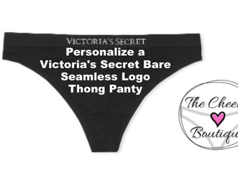 Personalize Your Own Victoria's Secret Bare Seamless Logo Thong Panty FAST  SHIPPING Women's Clothing, Lingerie, Personalized Panties 