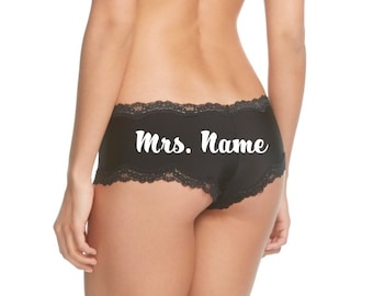 Future Mrs. Black Cheeky Personalized Panties Fast Shipping Bride to Be Wedding Panties Bride Panties Bachelorette Party Gift Idea