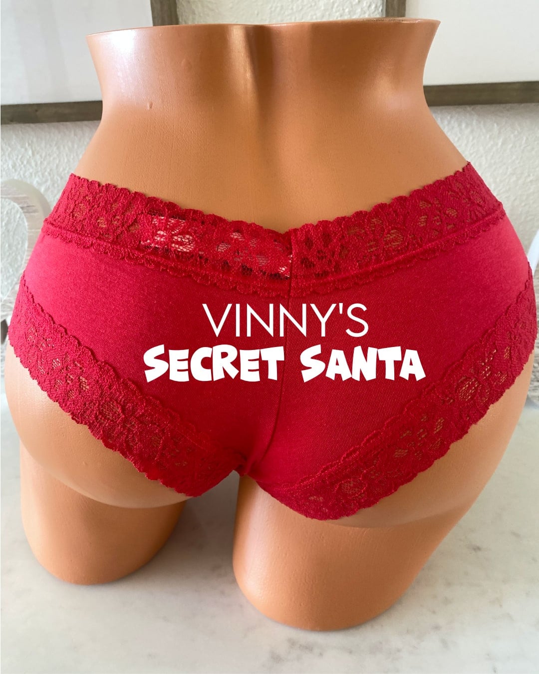 Personalized Secret Santa Red Victoria Secret panties