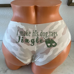 Winter Camo Cheeky Panty: Military Wife Gift