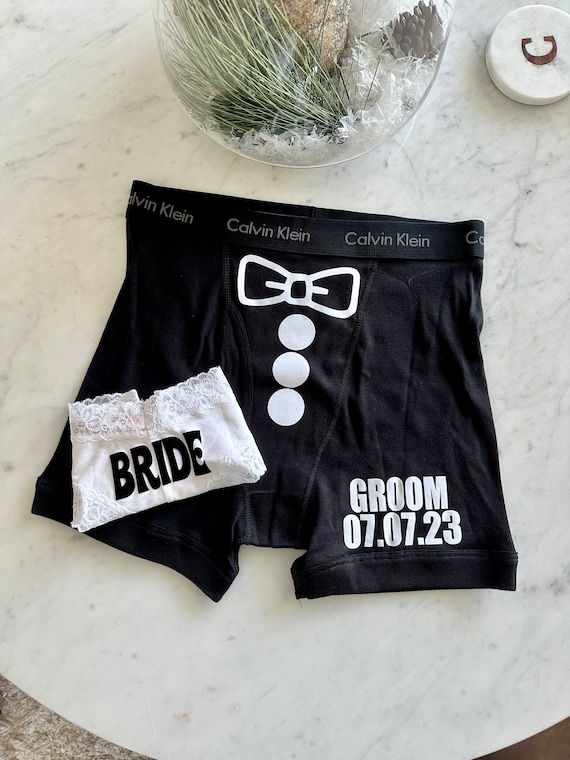 Ropa interior de novia y novio Calvin Klein y Victoria Secret Parejas Calzoncillos boxer personalizados Bragas personalizadas ENVIO RAPIDO Y GRATIS Etsy Espana