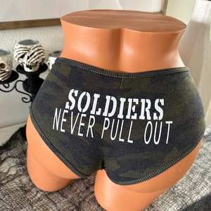 Camo Cheekster Panties: Military Underwear, Personalized Cotton Ribbed