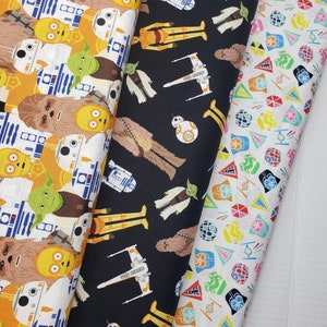 Star Wars Cotton Fabric by the Yard-Disney Space Characters-100% Cotton-Quilting Fabric