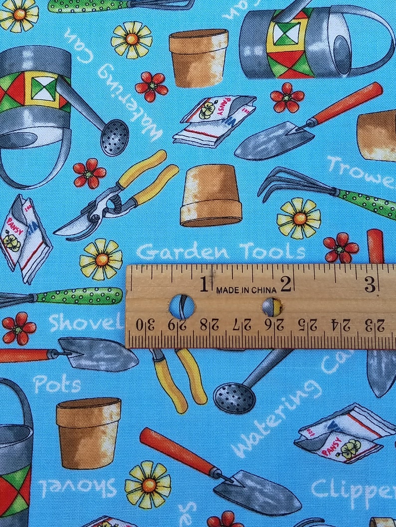 Gardening Fabric Novelty Cotton Fabric by Quilting Treasures Etsy
