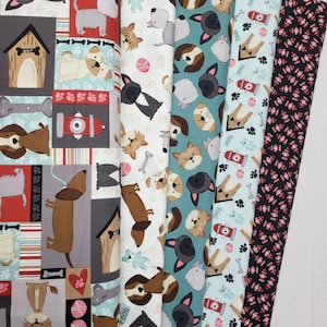 Dog Print fabric, Paw-sitively Awesome Dog Print Cotton Quilting Fabric by the Yard