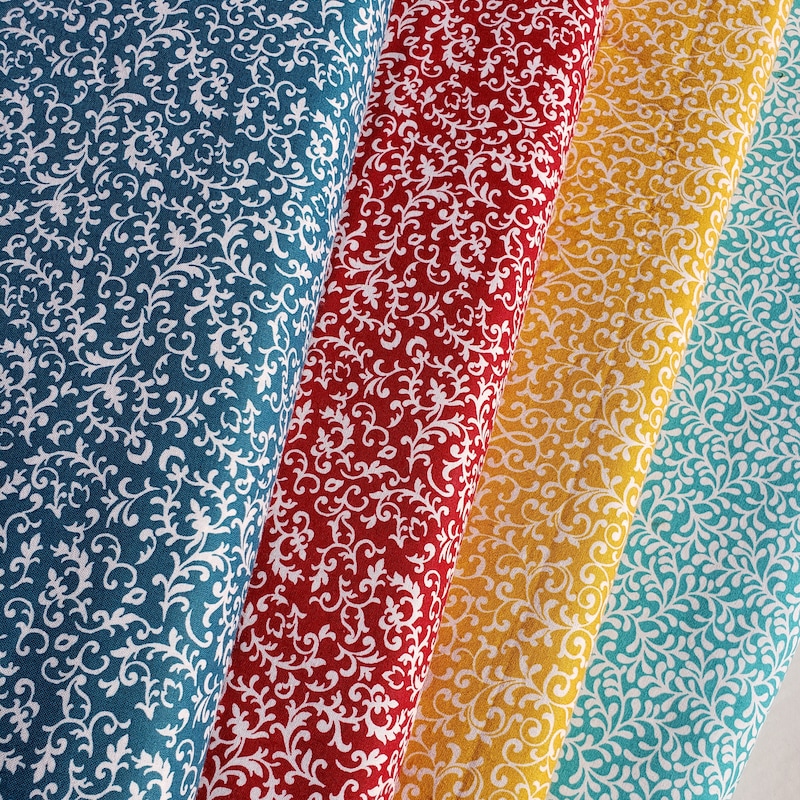 Teal Cotton Silk Fabric main image 0