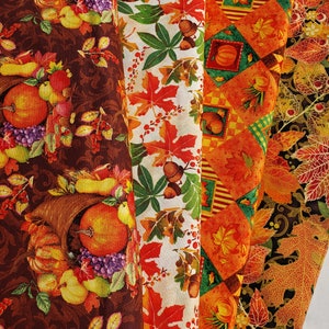 Thanksgiving  Cotton Fabrics, Cornucopia,  Leaves