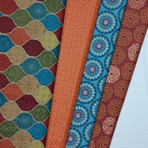 Medallion or Ogee Floral Cotton Fabric