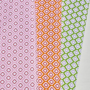 Pink and Red Fabric, Orange Fabric, WV PR Raindrop-Pink or Orange Cotton Fabric image 1