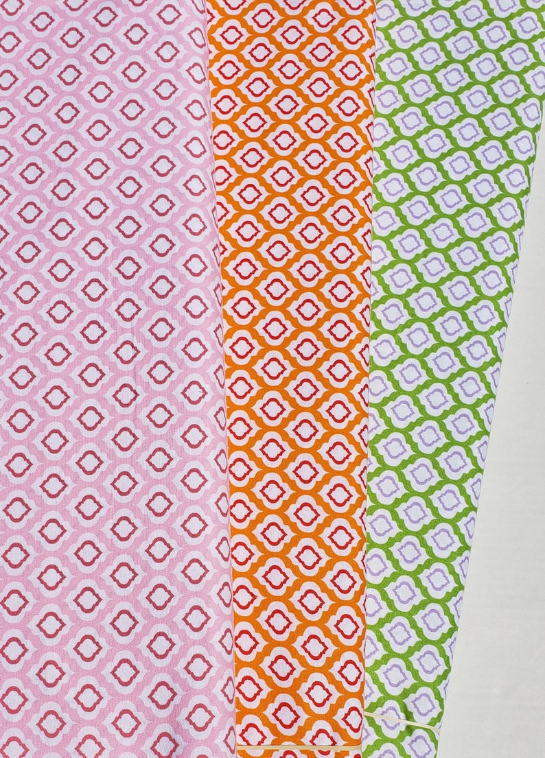 Pink and Red Fabric, Orange Fabric, WV PR Raindrop-Pink or Orange Cotton Fabric image 1