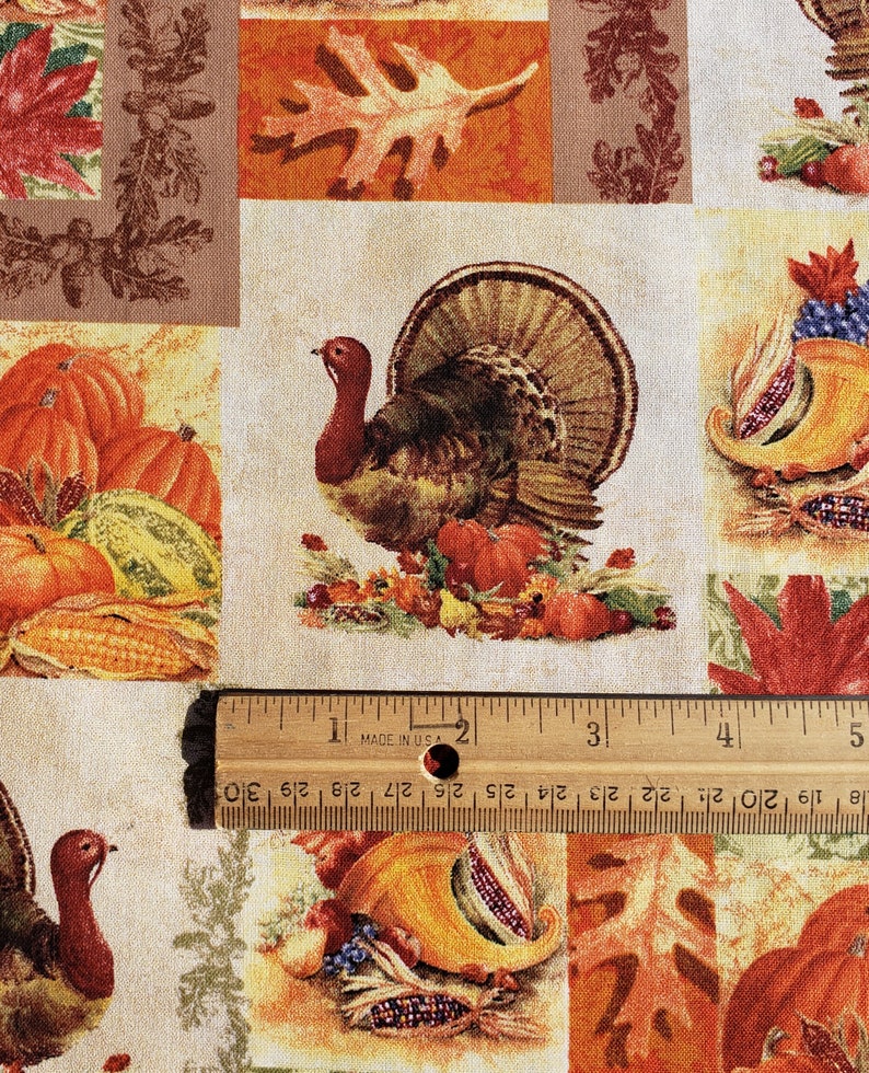 Thanksgiving Cotton Fabric | Etsy